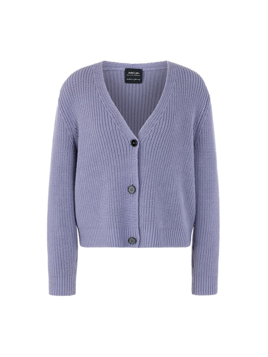 Grobstrick-Cardigan in bluish violet