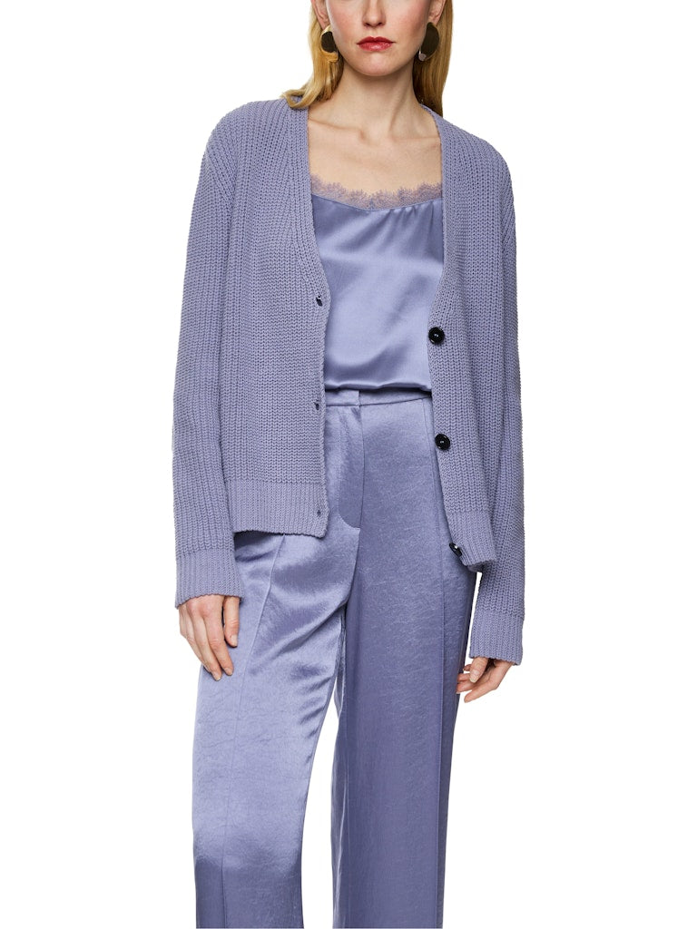 Grobstrick-Cardigan in bluish violet