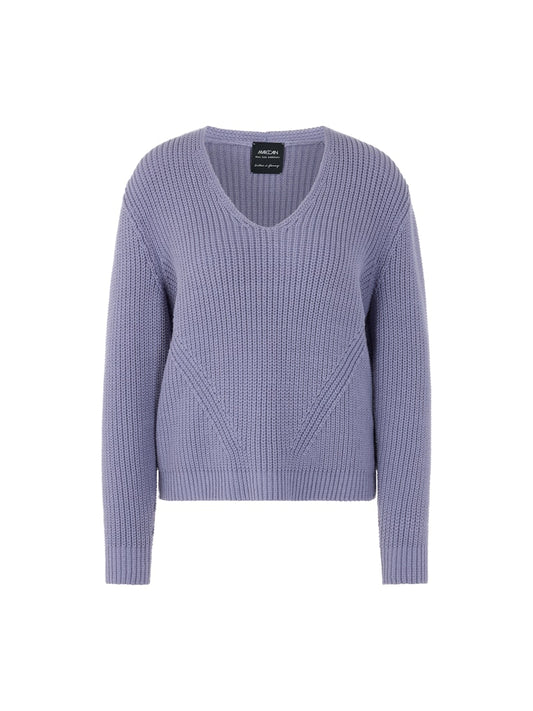 Grobstrick-Pullover in bluish violet Knitted in Germany