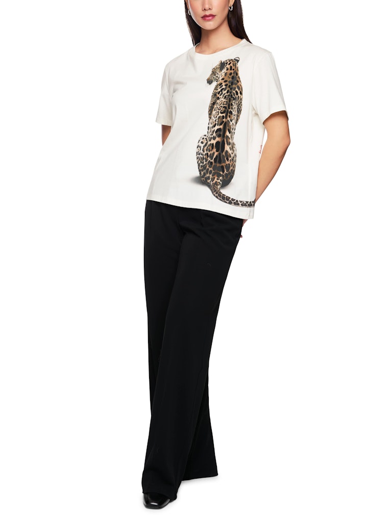 Shirt mit Leoparden Druck in creme