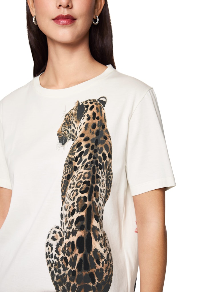 Shirt mit Leoparden Druck in creme