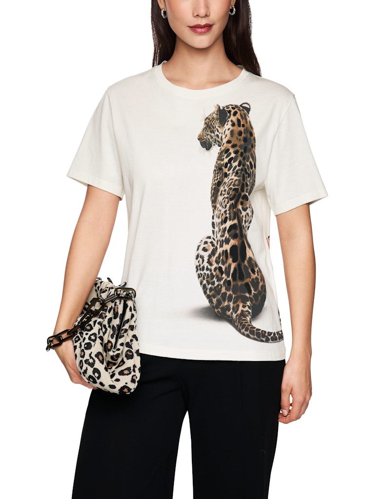 Shirt mit Leoparden Druck in creme
