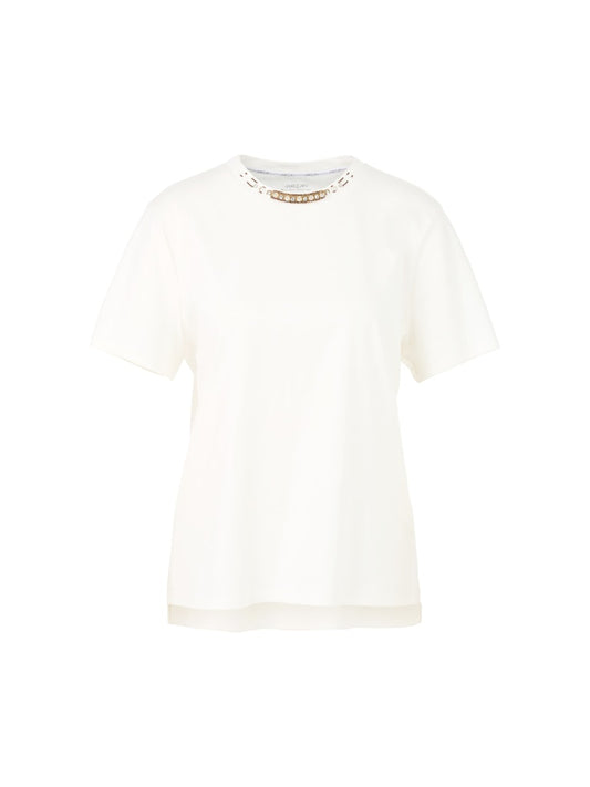 Elegantes Shirt mit Stickerei in creme
