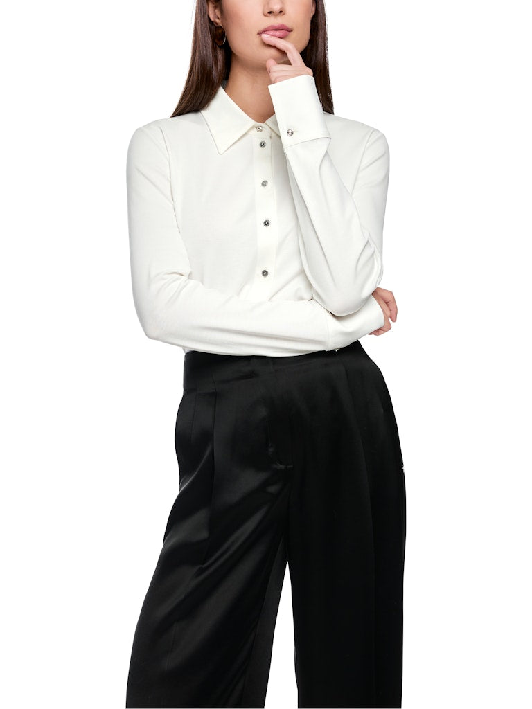 Shirt im Hemdblusen-Look in creme