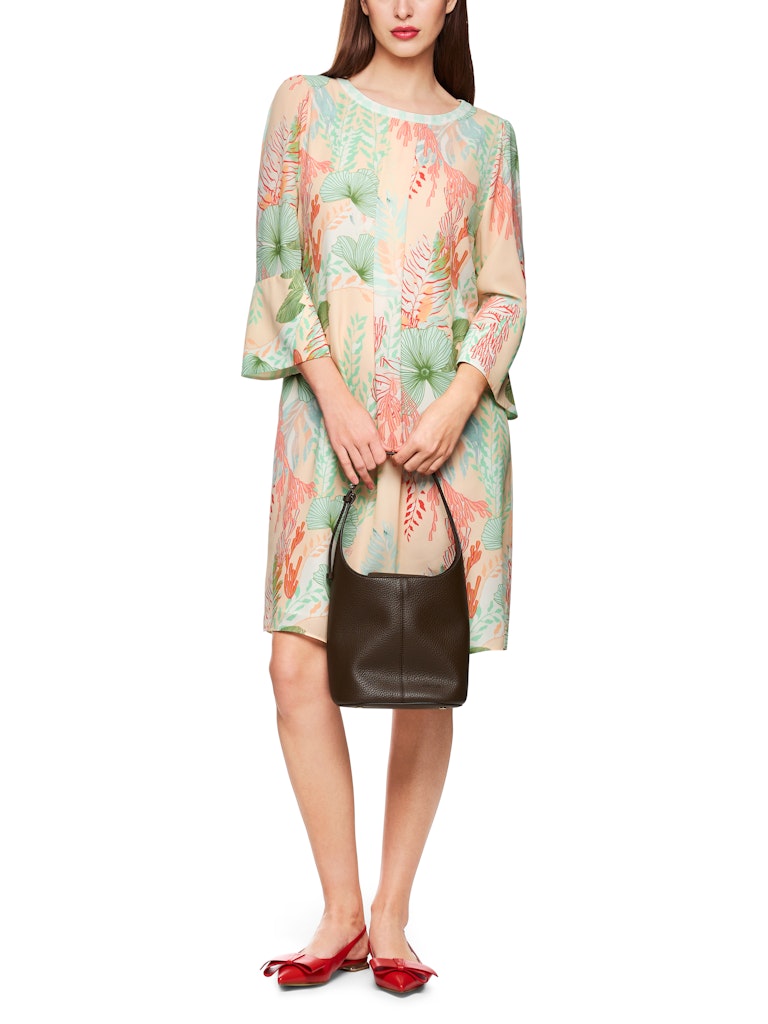 Kleid mit floralem Print in bright ecru