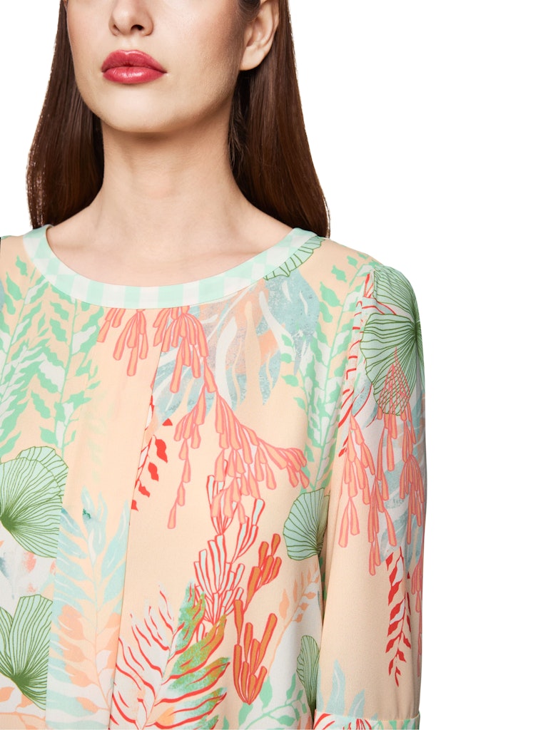 Kleid mit floralem Print in bright ecru