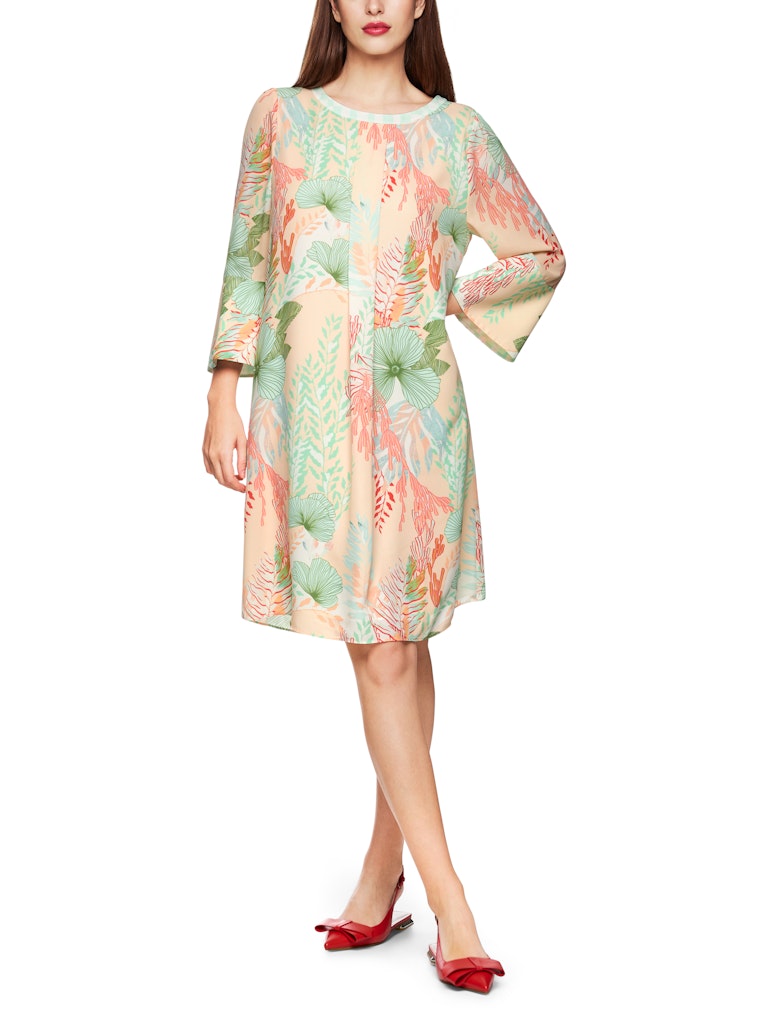 Kleid mit floralem Print in bright ecru