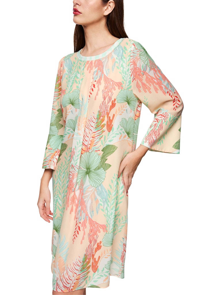 Kleid mit floralem Print in bright ecru