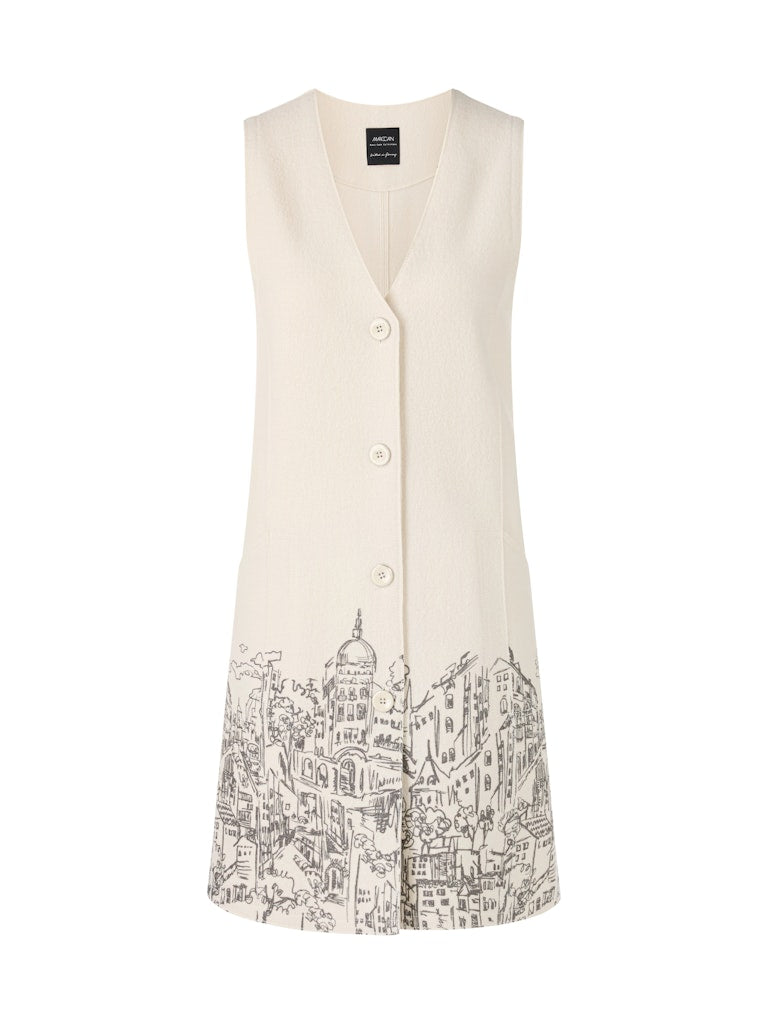 Walk-Kleid mit platziertem City-Print in smoke