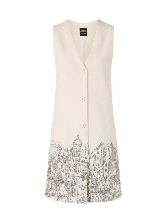 Walk-Kleid mit platziertem City-Print in smoke
