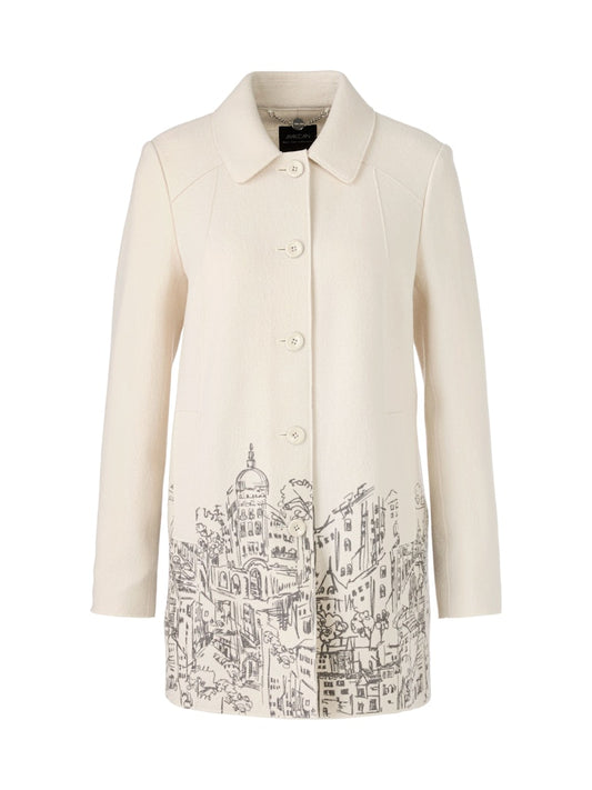 Walk-Mantel mit platziertem City-Print in smoke