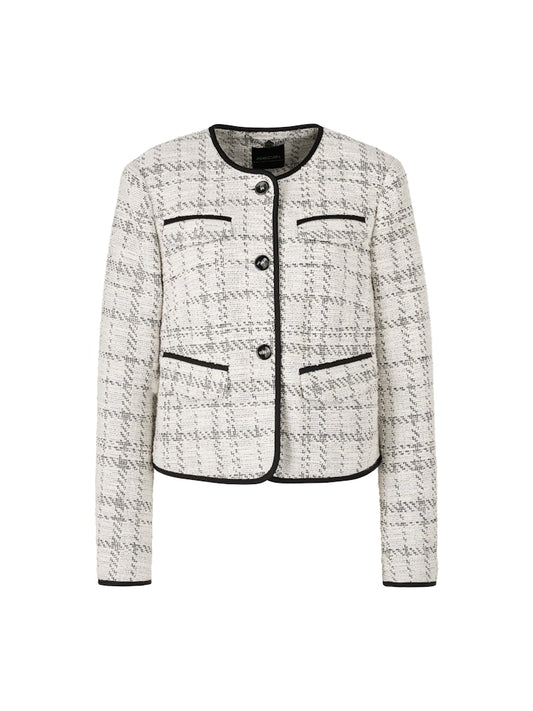 Jacquard-Jacke mit Kontrastdetails  in smoke
