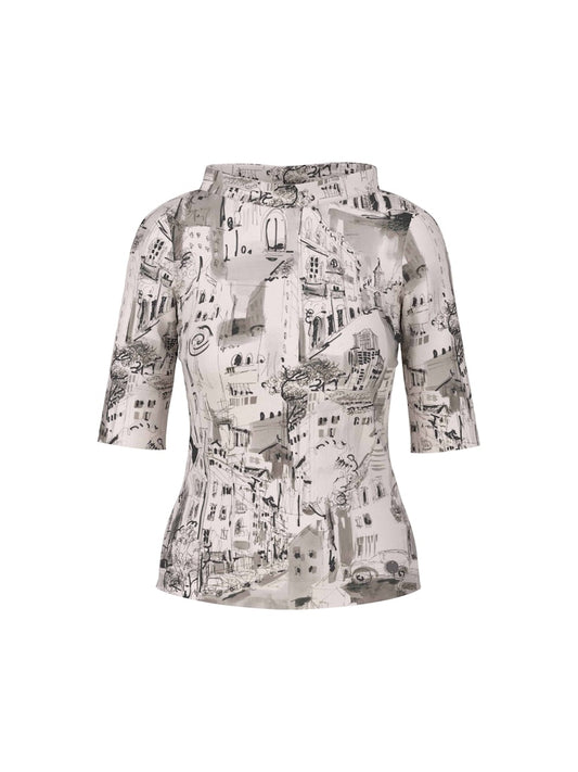 Shirt mit City-Motiv in smoke