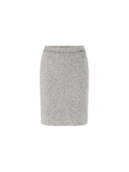 Bouclé-Rock in smoke Knitted in Germany