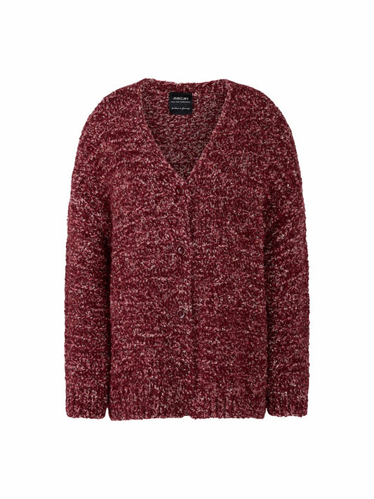 Cardigan mit Wow-Effekt in bright maroon Knitted in Germany