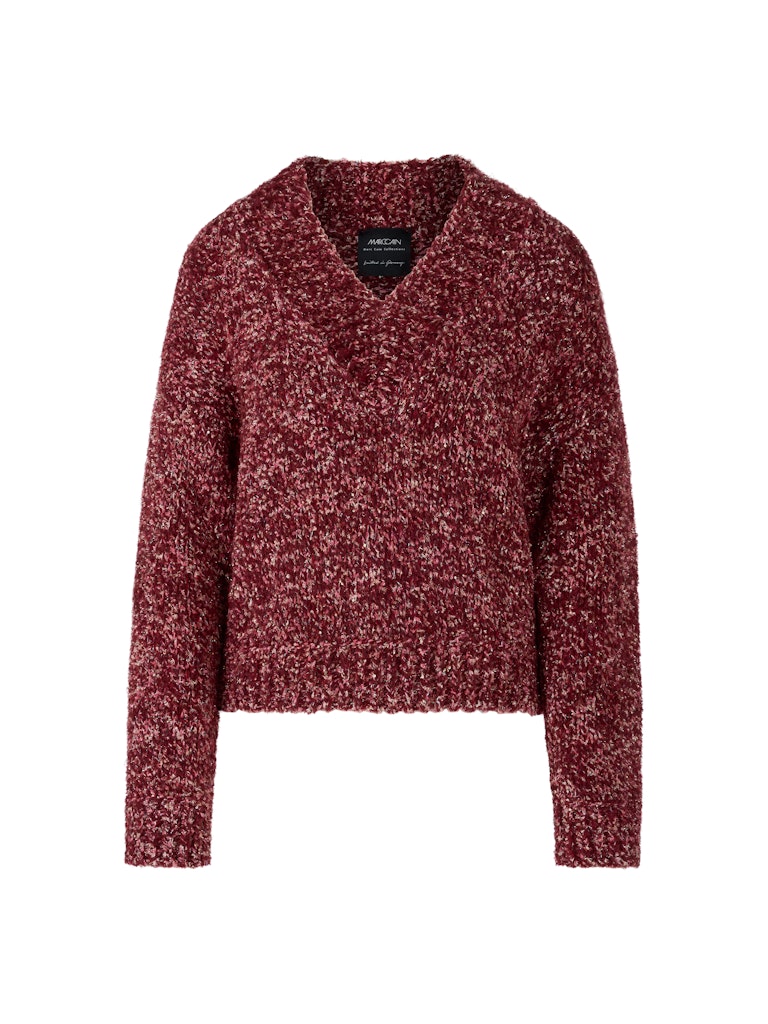 Pullover mit Wow-Effekt in bright maroon Knitted in Germany