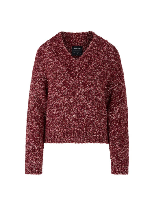 Pullover mit Wow-Effekt in bright maroon Knitted in Germany