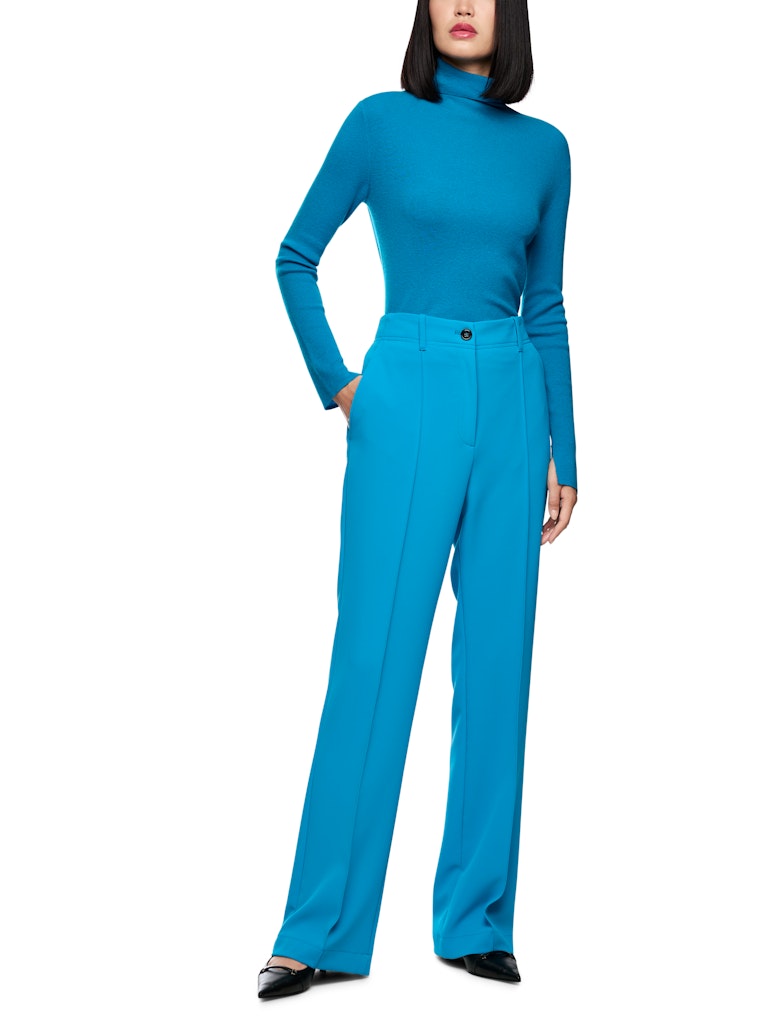 Feinstrick Rollkragen-Pullover in bright sea