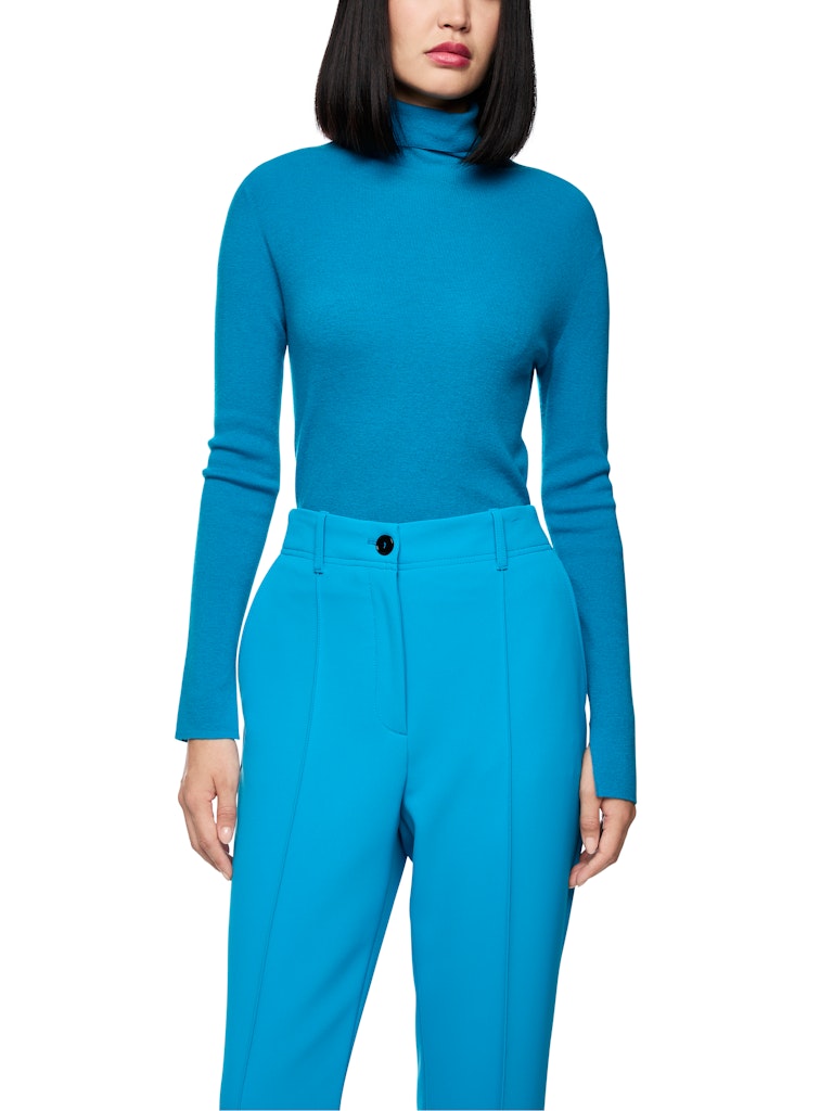 Feinstrick Rollkragen-Pullover in bright sea