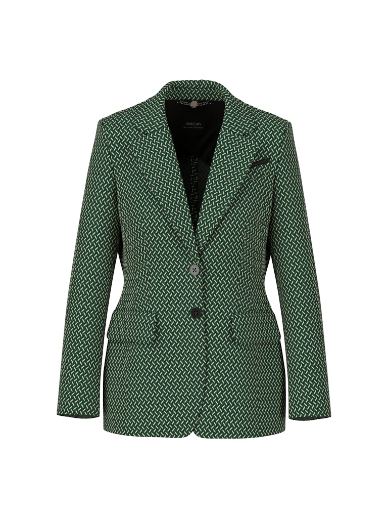 Blazer mit Fischgratmuster in dark green