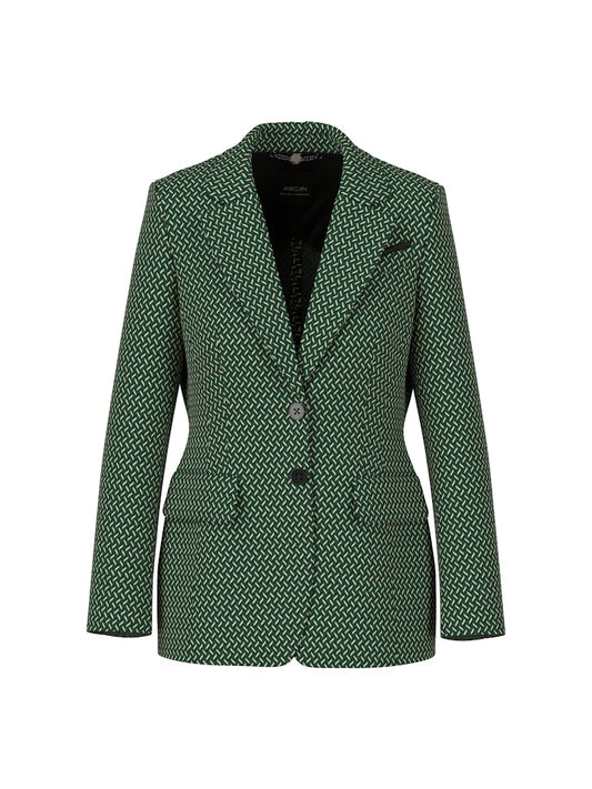 Blazer mit Fischgratmuster in dark green