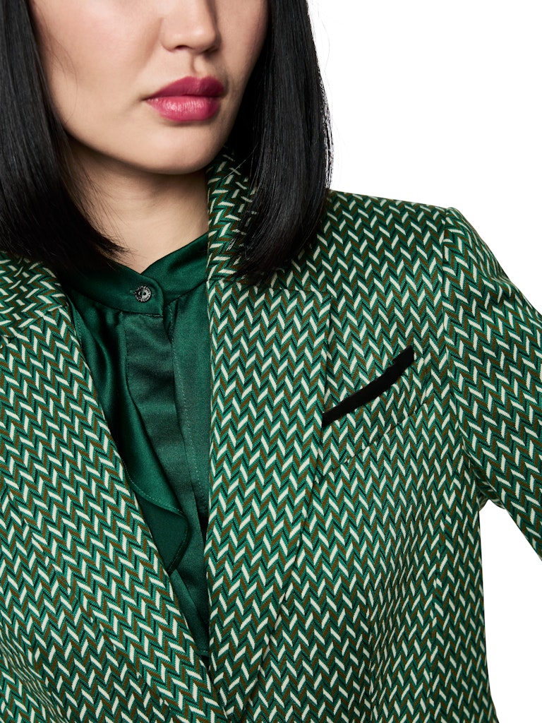 Blazer mit Fischgratmuster in dark green