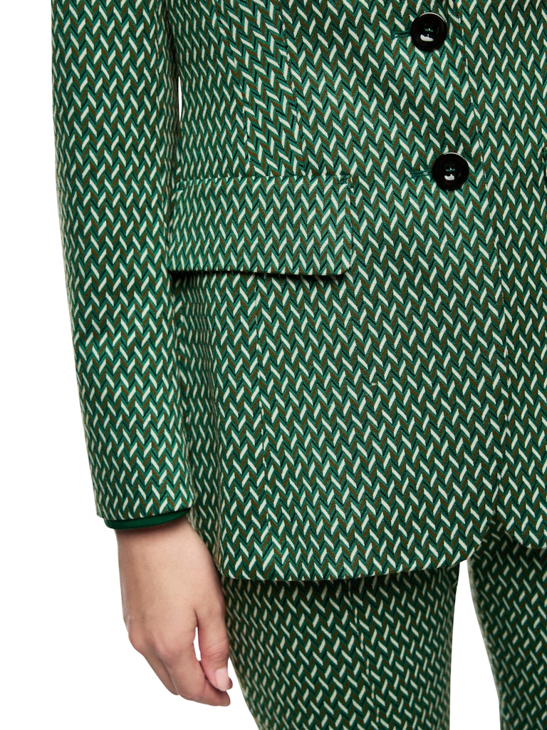 Blazer mit Fischgratmuster in dark green