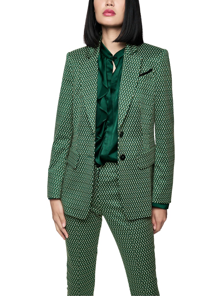 Blazer mit Fischgratmuster in dark green