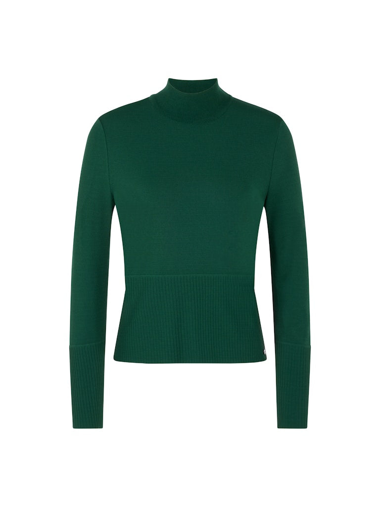 Feinstrick-Pullover in dark green