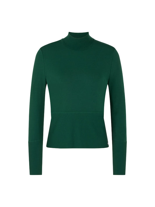 Feinstrick-Pullover in dark green