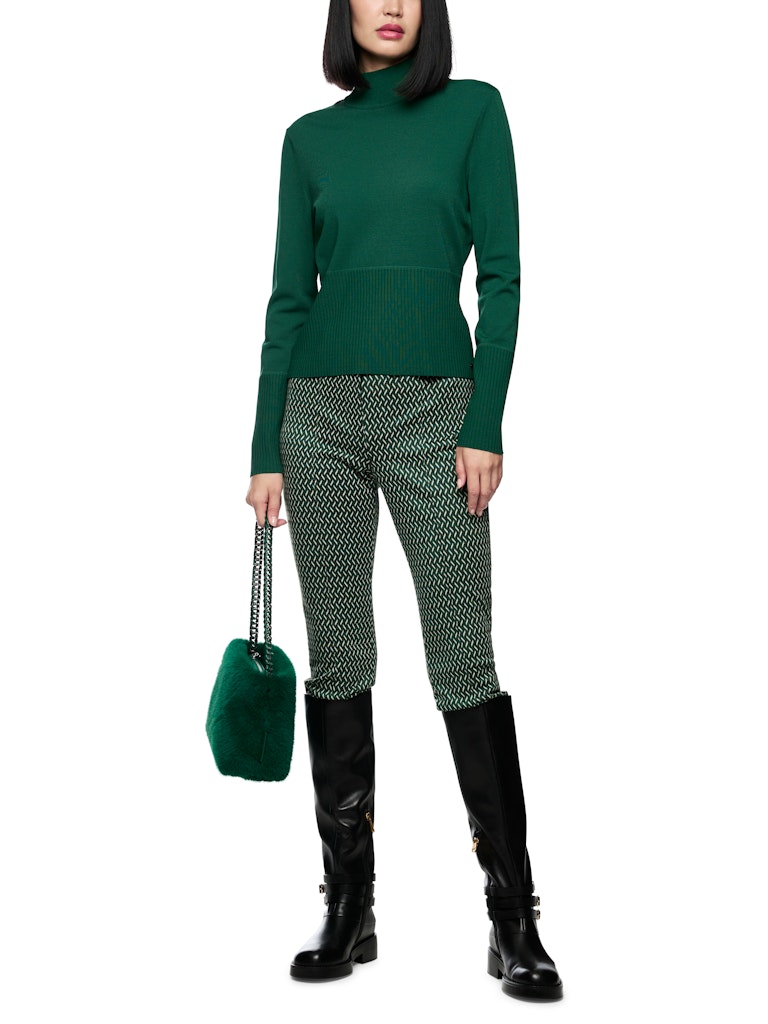 Feinstrick-Pullover in dark green