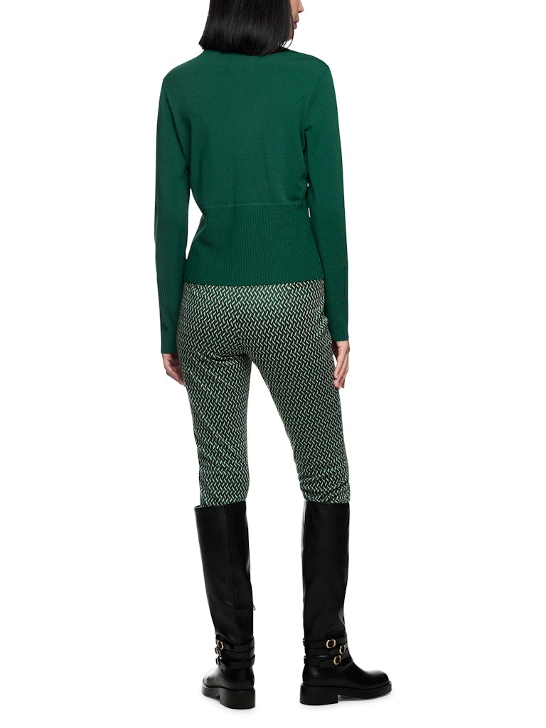 Feinstrick-Pullover in dark green