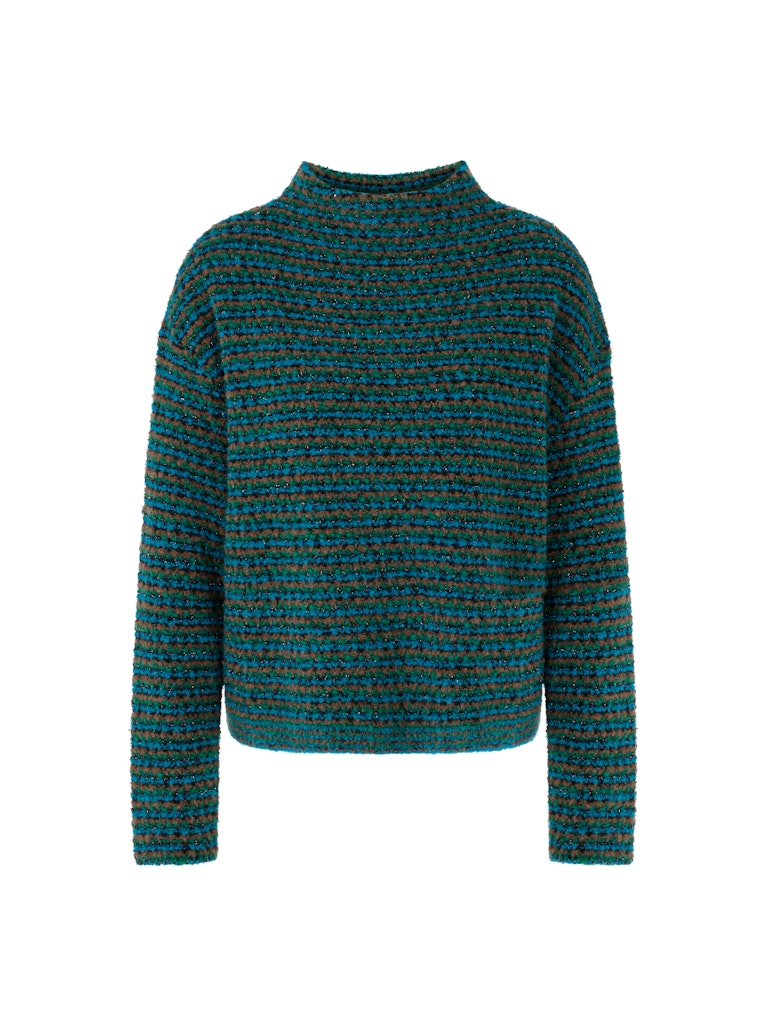 Strickpullover mit Lurex in dark green