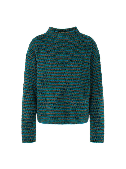 Strickpullover mit Lurex in dark green