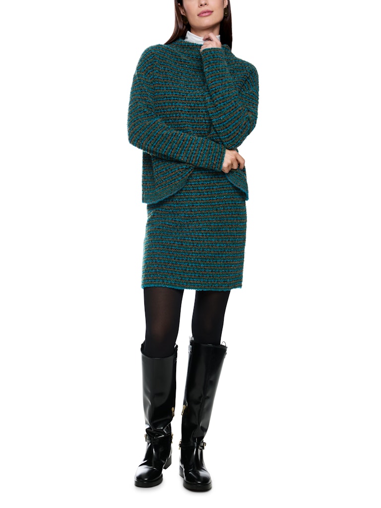 Strickpullover mit Lurex in dark green
