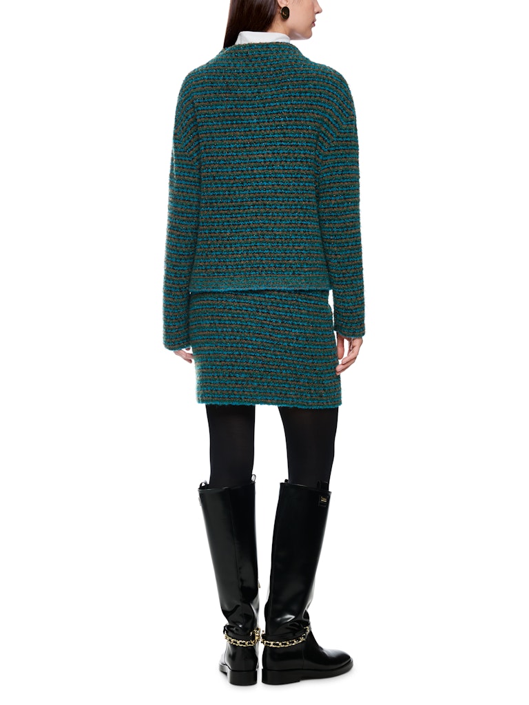 Strickpullover mit Lurex in dark green