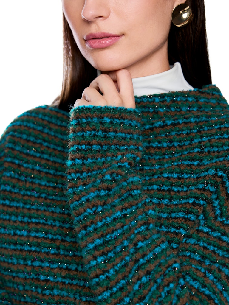 Strickpullover mit Lurex in dark green