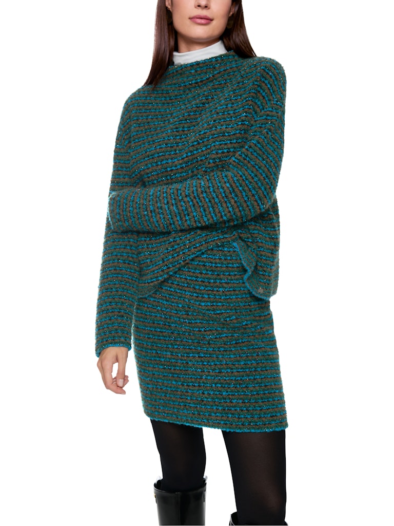 Strickpullover mit Lurex in dark green