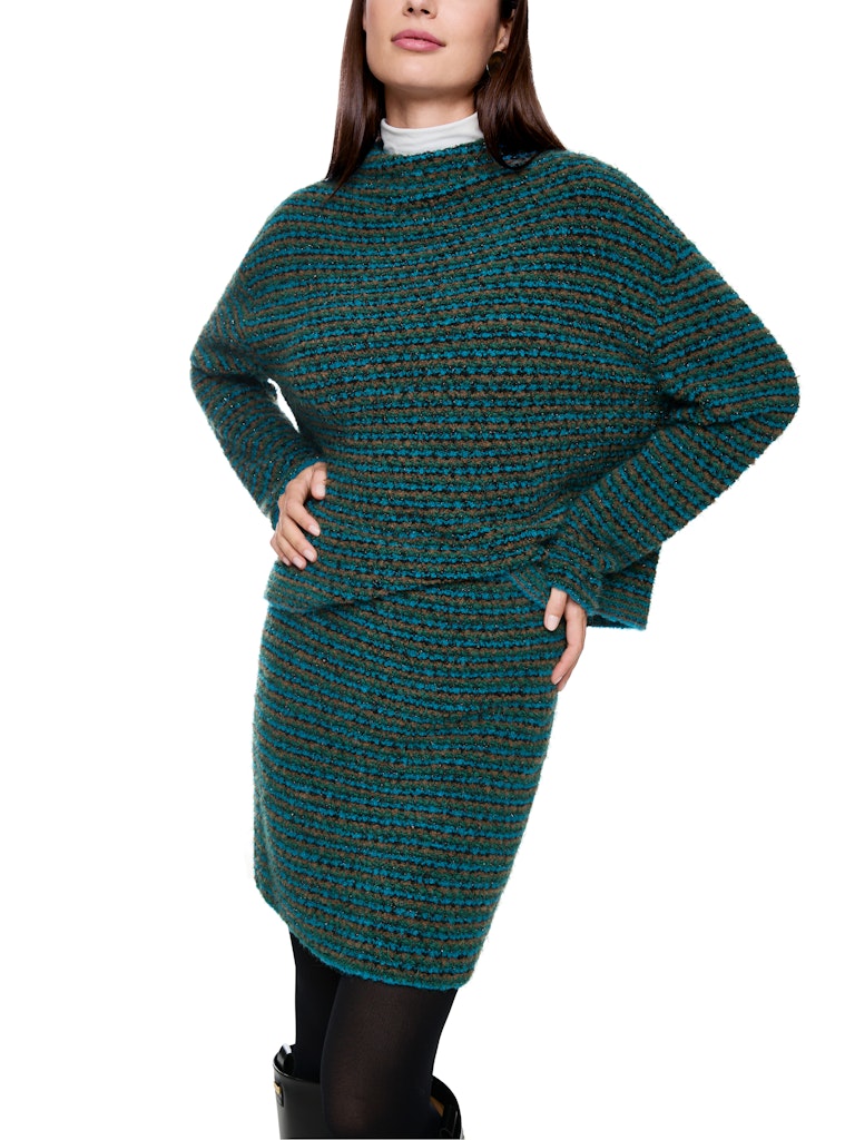 Strickpullover mit Lurex in dark green