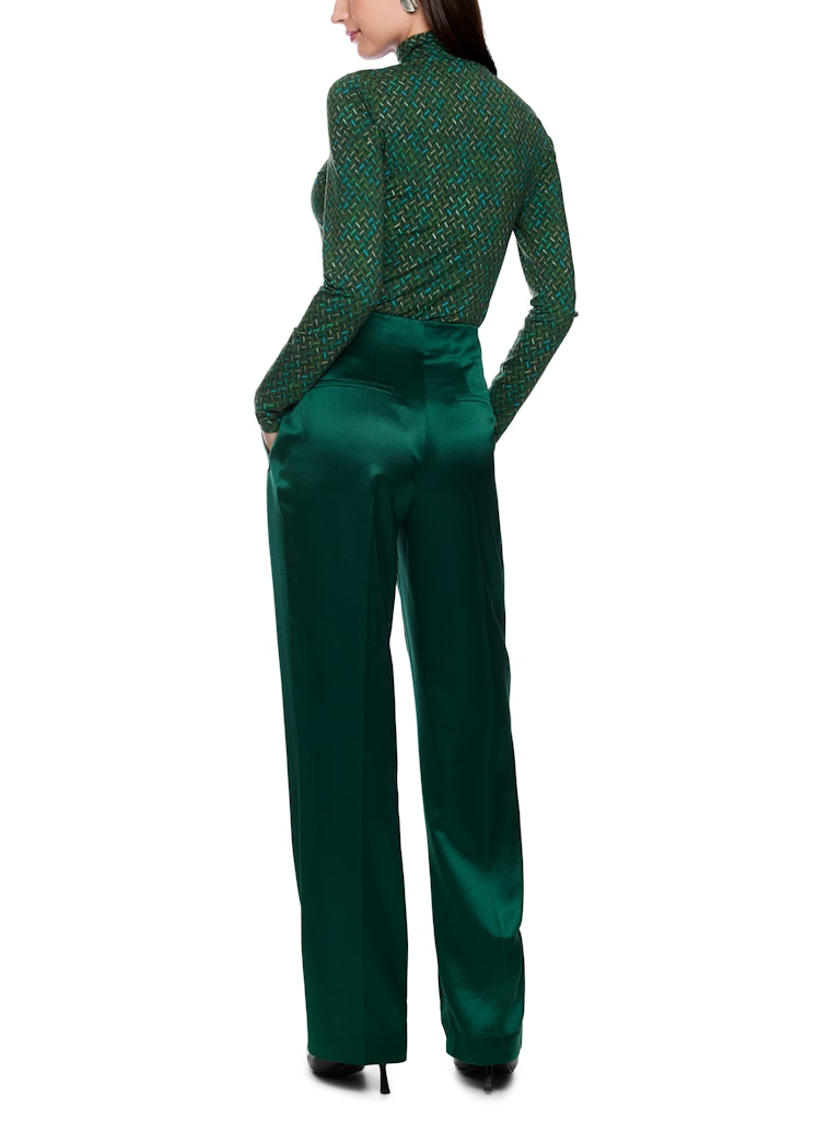 Langarm Shirt mit Fischgratmuster in dark green