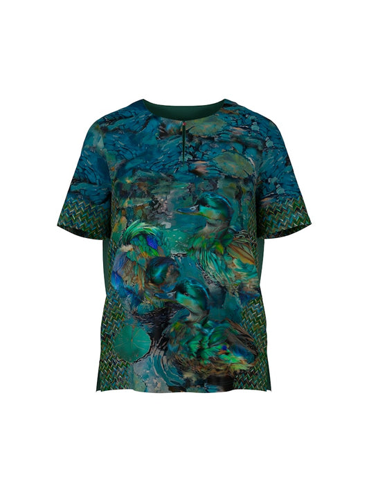 Blusenshirt mit Print in dark green