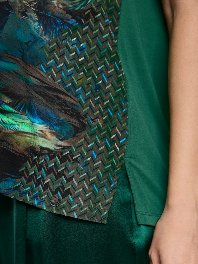 Blusenshirt mit Print in dark green