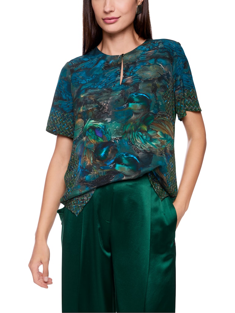 Blusenshirt mit Print in dark green
