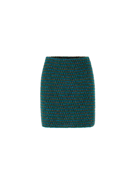 Strickrock mit Lurex in dark green