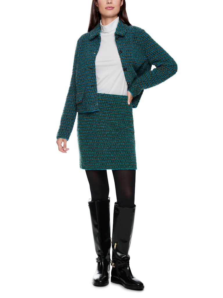 Strickrock mit Lurex in dark green