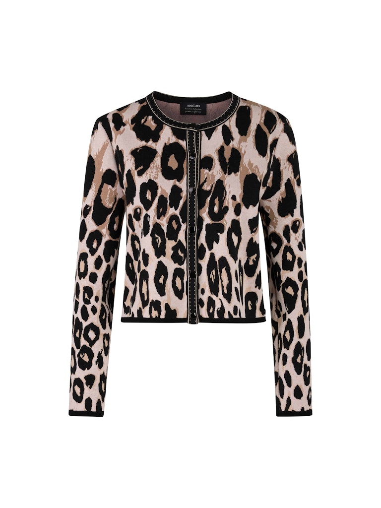 Cardigan im Leo-Muster in soft cappuccino Knitted in Germany
