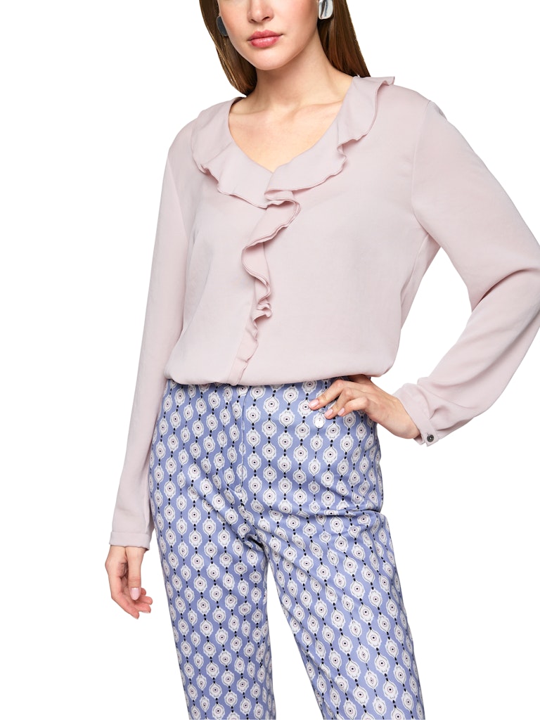 Rüschenbluse in desert taupe