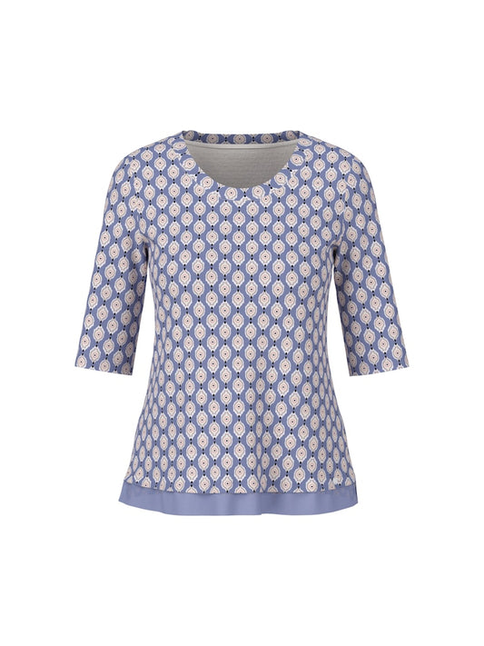 Shirt im Ornament-Print in bluish violet