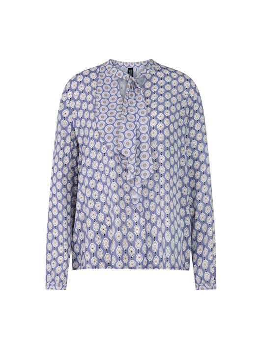 Schluppen-Bluse im Ornament-Print in bluish violet