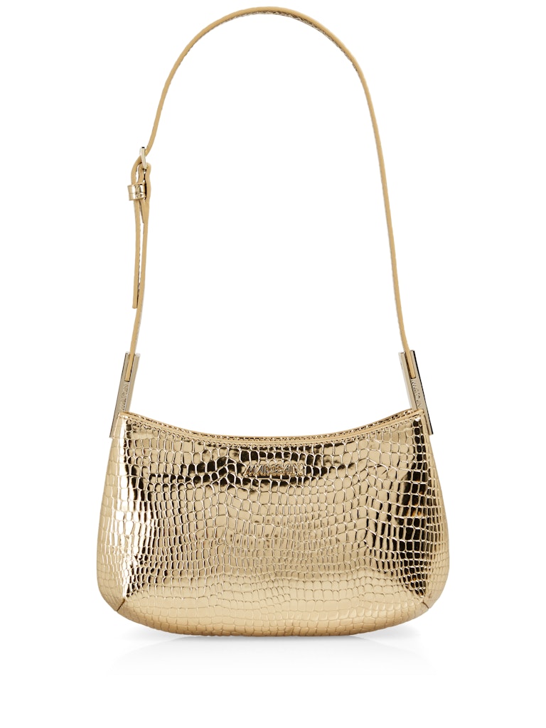 Schultertasche im goldenen Croco-Look